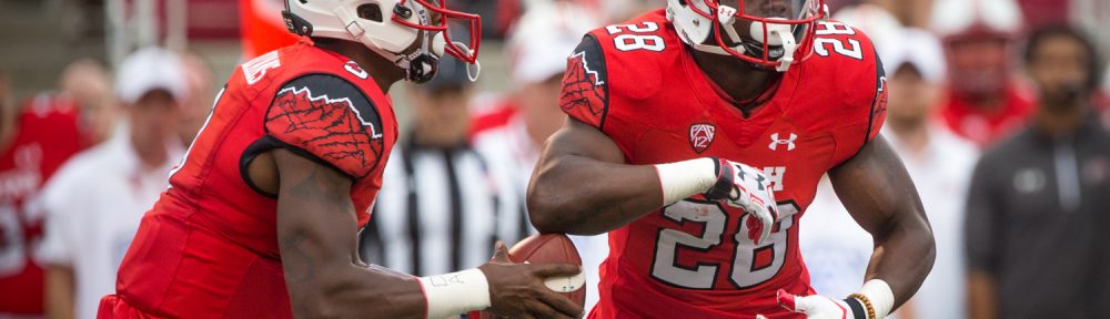 Troy Williams fakes a handoff to Joe Williams (Photo Rob Gray - University of Utah Athletics)
